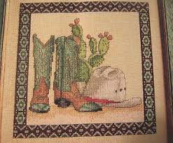 Cross stitch patterns, cross stitch kits and accessories. Cross Stitch Western Still Life Pattern Cowboy Boots Cactus Cowboy Hat Cross Stitch Horse Cross Stitch Patterns Cross Stitch