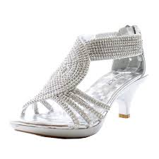 Jjf Shoes Angel37 Strappy Rhinestone Dress Sandal Low Heel Shoes Amazon Shoes Dress Shoes Womens Kitten Heel Shoes Silver Dress Sandals
