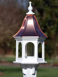 Gazebo bird feeder, large poly bird feeder amish homemade handcrafted clay and black spindle post mount| post not included. Copper Roof Bird Feeder Vinyl Pvc Gazebo For 4x4 Post The Birdhouse Chick