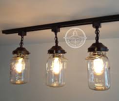 Flush Mount Ceiling Light Mason Jar Track Lighting Fixture Etsy