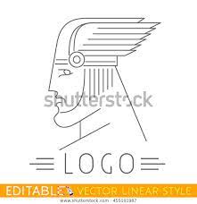 Man Winged Helmet Head Greek Viking Stock Vector Royalty Free 455101987 Vikings Vector Image