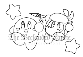 Kirby and Waddle Dee Coloring Page - Etsy Hong Kong
