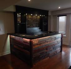 Home bar for barn conversion. Barn Board Bar With Granite Server And Bar Top Rustikal Hausbar Toronto Von The Bar Store Canada Inc Houzz