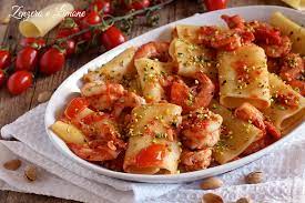 Home ricette » primi piatti » paccheri gamberi e pistacchi. Paccheri Con Gamberi E Pistacchi Zenzero E Limone