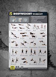 3 Workout Poster Pack Dumbbell Exercises Bodyweight