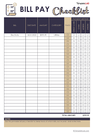 Very cool frequency analysis of expenses by date. 33 Free Bill Pay Checklists Bill Calendars Pdf Word Excel