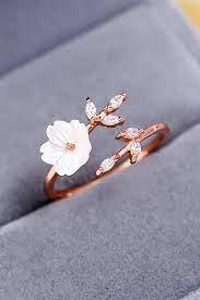 Spring Wedding Sakura Blossom Ring This Beautiful Ring Can Help Pull Your Whole Weddi Floral Engagement Ring Moissanite Engagement Ring Gold Beautiful Jewelry