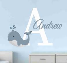 Bottle fish hanging in trees in the upper asian valley. Customizable Name With Whale Custom Decal Tenstickers
