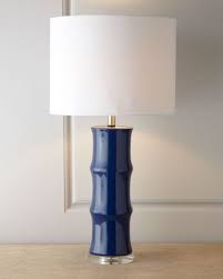 Complete with a brown braided cable. Blue Ceramic Lamp Bamboe Thuis Blauw