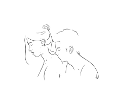 28 Silence By Albasketch Draw Drawing Illustration Art Artist Sketch Sketchbook Lineart Couple Silence Bw Outline Art Couple Drawings Art Drawings