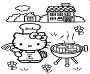 Print out and have fun coloring this beautiful picture! Hello Kitty Drawing Time Coloring Pages Printable