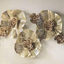 Gold metal flower wall decor. Pin On The House