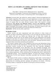 Check spelling or type a new query. Doc How Can Filming In Serbia Benefit The Tourist Industry Dejan Beric Academia Edu