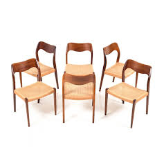 For Sale Set Of 6 Dining Chairs Model No 71 By N O Moller Early 1960s Dining Chairs Chair Dining