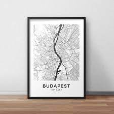 Budapest Map Print Budapest Map Download City Map Budapest Budapest Street Map Budapest Poster Budapest Wall Art Black And White Map In 2021 Photo Wall Gallery Map Print Wall Maps