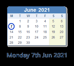 Listen to techno music 2021 on techno live sets. June 7 2021 Calendar With Holiday Info And Count Down Ind