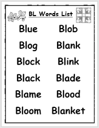 Send your suggestions or comments. Bl Blend Words List With Pictures Englishbix