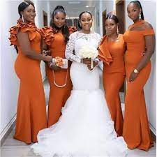 Burnt Orange Mermaid Long Cheap Bridesmaid Dresses Online Wg611 Orange Bridesmaid Dresses Burnt Orange Bridesmaid Dresses Bridesmaid Dresses Online