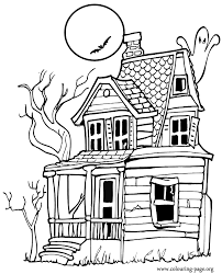 Old house coloring page for halloween. Haunted House Coloring Sheets Coloring Home
