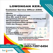 Rekrutmen lowongan kerja terbaru petugas relawan bandara soekarno hatta tahun 2020. Loker Jambi Fotos Facebook