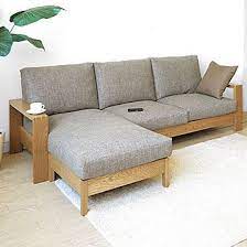 受注生産商品 オーク材 オーク無垢材 木製フレーム 木製ソファ カウチソファ 3pソファ 3人掛けソファ オイル仕上げ 3pカウチ オットマン joystyle interior sofa de madeira moveis e decoracao sala ideia moveis