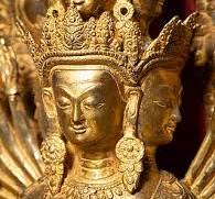 Groot bronzen Avalokiteshvara beeld