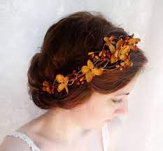 Fall Wedding Hair Accessories Copper Orange Bridal Headpiece Etsy Fall Wedding Hairstyles Wedding Hair Accessories Flower Crown Wedding