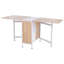 homcom foldable dining table oak