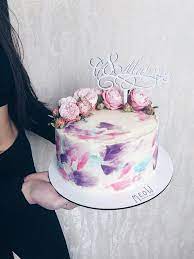 Оформите заказ, указав желаемую дату и время. Tort S Cvetami Birthday Cake With Flowers Purple Cakes Birthday Simple Birthday Cake