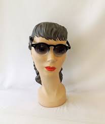 Josephine Black Round Sunglasses 1930s 1940s Style UV400