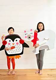 Print out the pattern included and enlarge to scale to fit any size! Diy Cardboard Polar Bear And Penguin Costumes Hello Wonderful