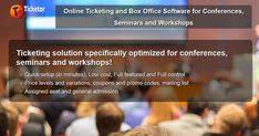 Ticketor Online Ticket Sale And Box Office Solution For Conferences Seminars And Workshops Seminar Workshop Online Ticket Sales