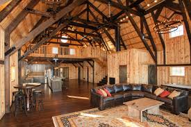 Wow Gorgeous Barn Home With An Open Floor Plan The Dark Beams Really Stand Out Sand Creek Post Beam Fav Barn House Metal Building Homes Barn House Plans