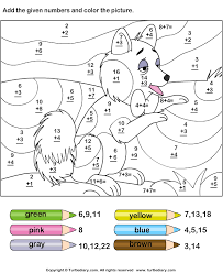 The sheets are similar to those on this page, but the maximum value is only 5. Math Kindergarten Addition Coloring Pages
