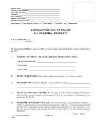 All joint assets and beneficiary designations are not included in the $50,000 estate amount. Download Free Arizona Small Estate Affidavit Of Personal Property Form Form Download