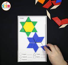 Free printable mats in color and blackline. Outer Space Pattern Block Mats The Stem Laboratory
