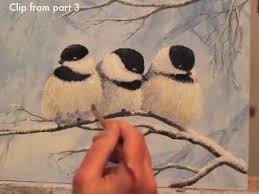 Acrylic Birds On A Wire Painting Acrylic Painting Of Winter Chickadees This Is The Preview Of The Three Part Series On Painting Win Acrylic Painting Tutorials Painting Tutorial Birds Painting