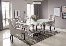 Vida Living Orion White Glass Dining Table 180cm White Glass Dining Table Chrome Dining Table Rectangle Dining Table