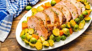 This means the pork will be barely. Pork Loin Roast With Vegetables Julie S Eats Treats