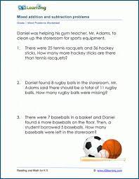 These equations worksheets are a good resource for students in the 5th grade through the 8th grade. 1st Grade Word Problem Worksheets Free And Printable K5 Learning