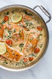 Creamy Pan Seared Tuscan Salmon Recipe Joyful Healthy Eats Recipe Tuscan Salmon Recipe Salmon Recipes Salmon Dishes