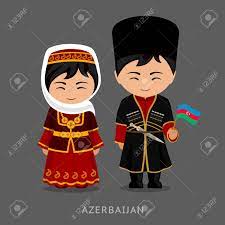 Azerbaijanis In National Dress With A Flag Man And Woman In Royalty Free Cliparts Vectors And Stock Illustration Image 96984311