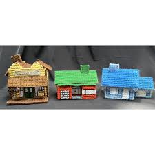 3 Vintage Handmade Plastic Canvas ...