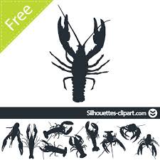 Crayfishs Silhouettes Vector Free Art Silhouettes Clipart Silhouette Cameo Files Silhouette Crafts Digital Paper Free