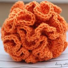 You can experiment with different yarn colors to be unique and this can also be done just to match the. Bath Pouf Crochet Pattern Daisy Cottage Designs