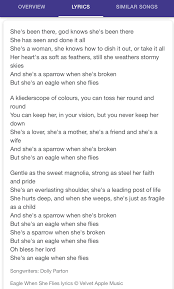 Eagle When She Flies By Dolly Parton Love Words Dolly Parton She S A Woman Build it up, tear it down, watch it fall apart fall in love, f*ck it up, break my own heart. eagle when she flies by dolly parton