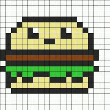Burger Pixel Art Pattern Fuse Bead Patterns Perler Bead Patterns