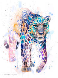 Amur Leopard Watercolor Painting Print By Slaveika Aladjova Etsy Leopard Watercolor Leopard Art Leopard Watercolor Painting