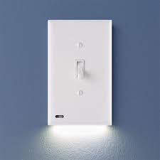 1 Pack Snappower Switchlight Led Night Light For Light Switches Light Switch Wall Plate With Built In Led Night Lights Bright Dim Off Options Automatically On Off Sensor Toggle