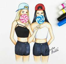 1001 idees de dessin pour sa meilleure amie qu elle va. Dessin Facile Fille Bff Dessin Facile